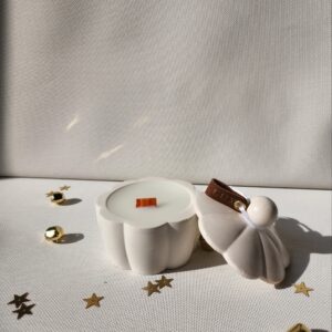 Vela aromática no pote de concreto flor