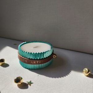 Vela aromática no potinho sem tampa verde mármore