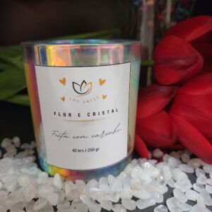 Vela de Cristal e Flores
